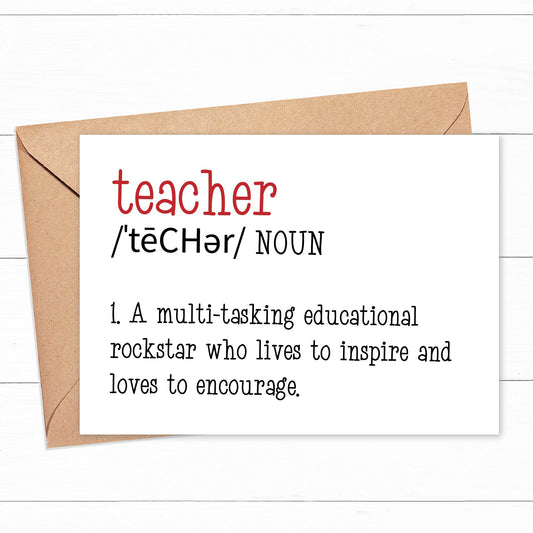 Teacher Definition Card | Teacher Appreciation Week Ideas