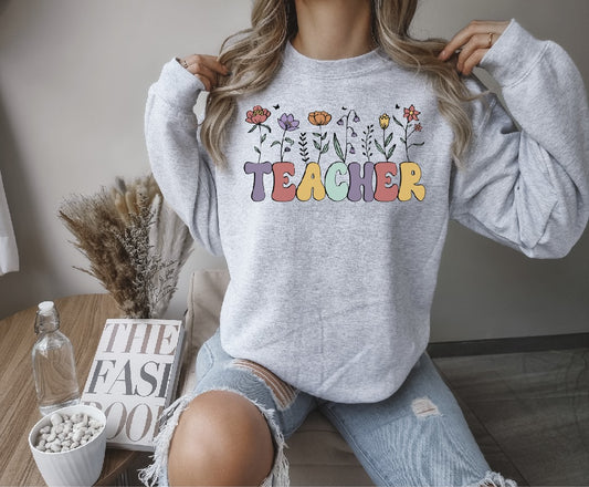 Teacher Blooms Unisex Crewneck