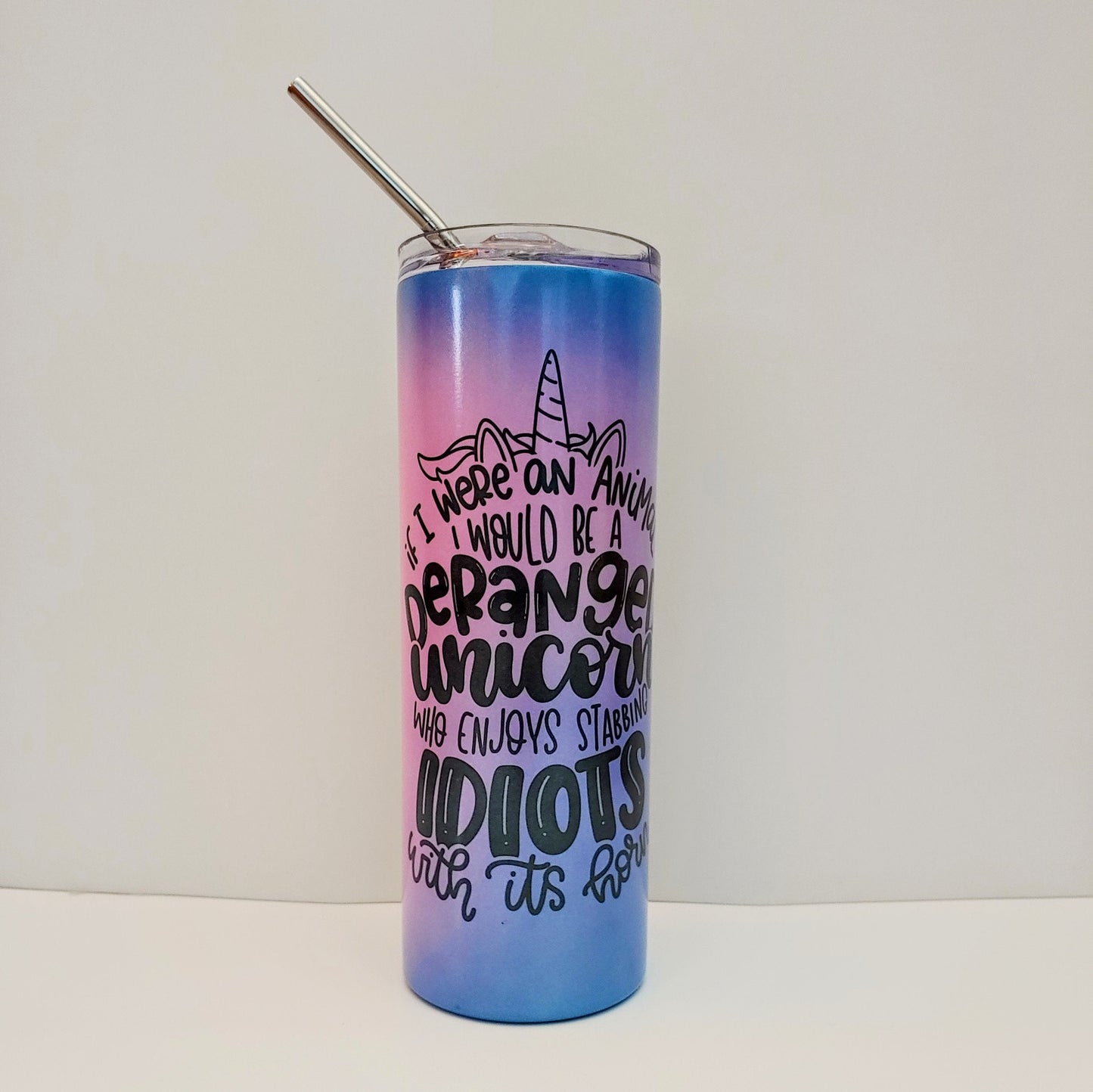 Unicorn Colour Change Skinny Tumbler