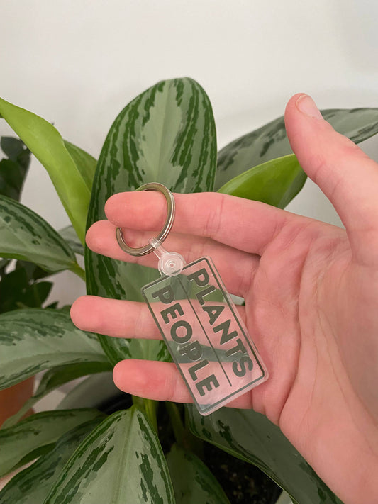 Plants over People Keychain | Plant Lover Acrylic Keychain