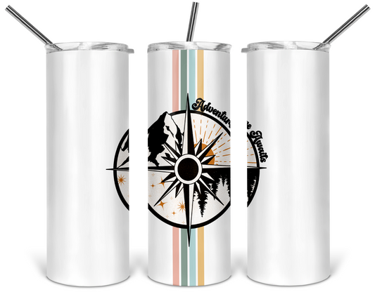 Adventure Awaits Skinny Tumbler