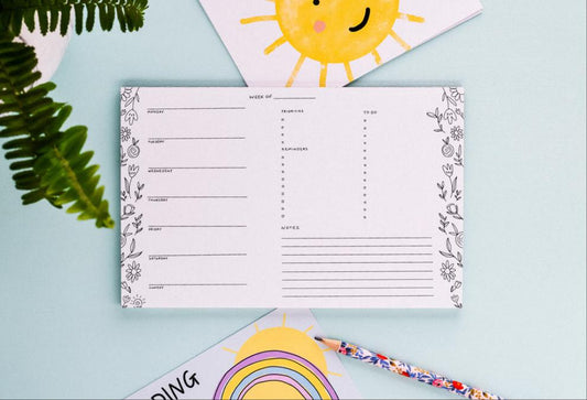 Floral Weekly Desk Notepad