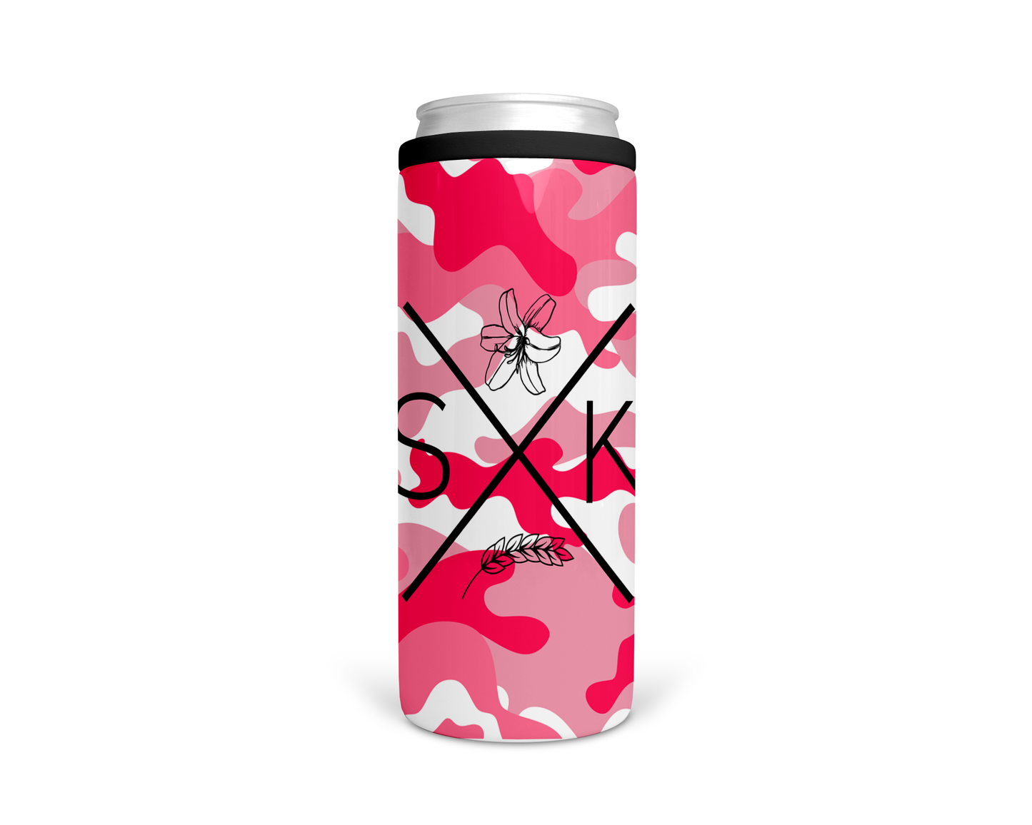 Sask X Camo Skinny Can Koozie